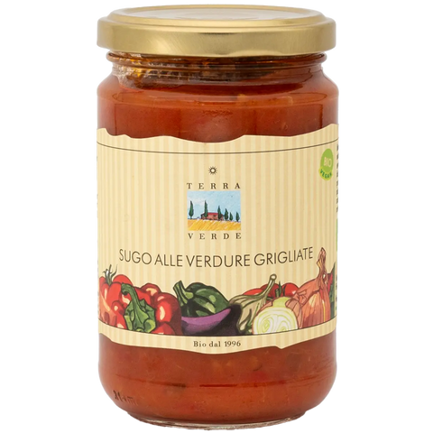 Bio Tomatensugo mit grilliertem Gemüse
