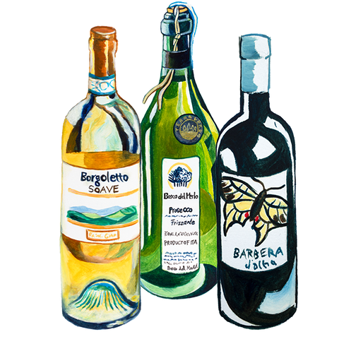 Illustration Weinflaschen
